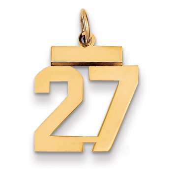 14k Small Polished Number 27 Charm