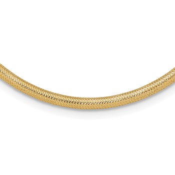14K 4mm Woven Stretch Mesh 17.5 inch Necklace
