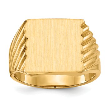 14k 13.0x13.0mm Closed Back Mens Signet Ring