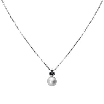 14kt Gold Pearl and Black Onyx Necklace