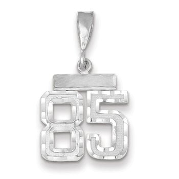 14kw Small Brushed Diamond-cut Number 85 Charm