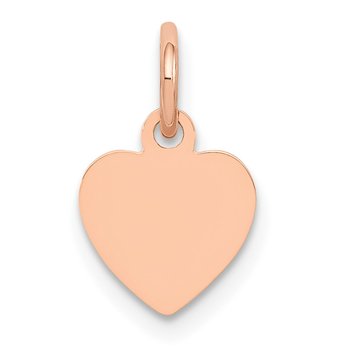 14K Rose Polished Heart Shaped Disc Pendant