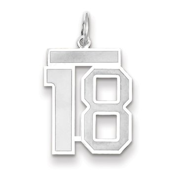 14kw Medium Satin Number 18 Charm