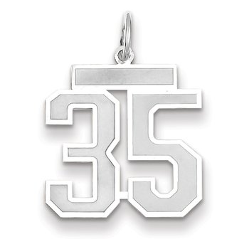 14kw Medium Satin Number 35 Charm