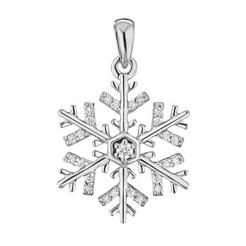 Diamond Frost™ 14k Yellow Gold Ornate Diamond Set Snowflake Pendant Diamond 0.10 Ctw