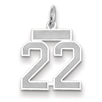 14kw Small Satin Number 22 Charm