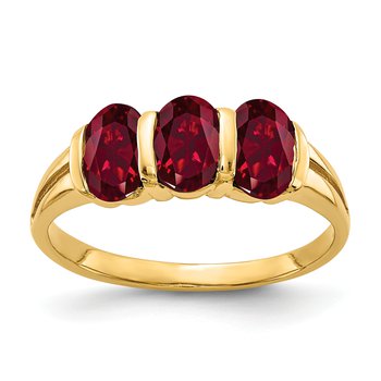 14k 6x4mm Oval Created Ruby ring
