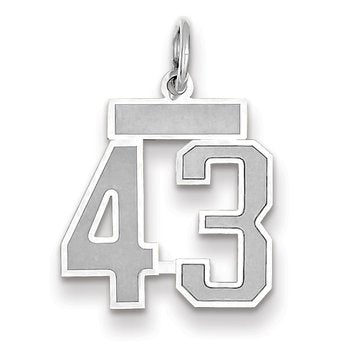 14kw Small Satin Number 43 Charm