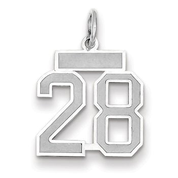 14kw Small Satin Number 28 Charm