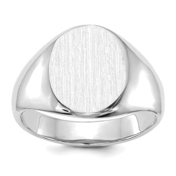 14k White Gold 11.0x13.0mm Open Back Signet Ring