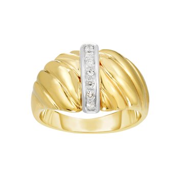 14K Two-Tone Polished Italian Cable Size-7 Ring