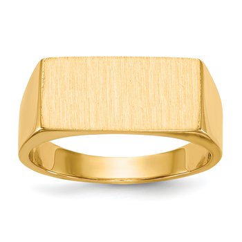 14k 16.5x8.0mm Closed Back Mens Signet Ring
