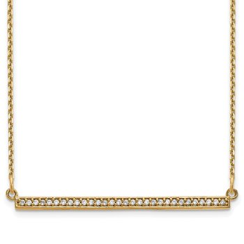 14k Polished 1/8 carat Diamond Bar 18 inch Necklace