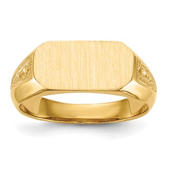 14k 12.5x6.0mm Open Back Signet Ring