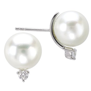 Diamond and Pearl Earrings