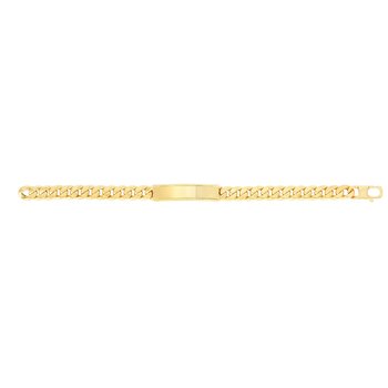 14K 8in Yellow Gold Polished Men's Jewelry Bracelet with Lobster Clasp