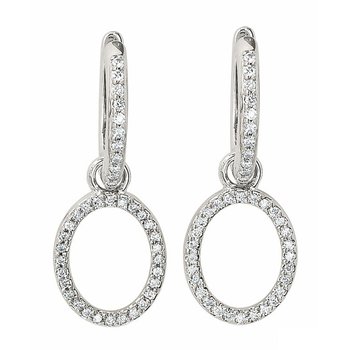 Earring Set: Hoops Oval Charm 0.50Ct