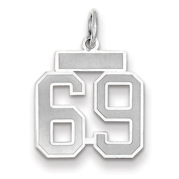 14kw Small Satin Number 69 Charm