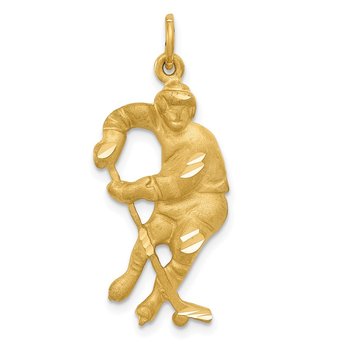 14k Hockey Player Charm