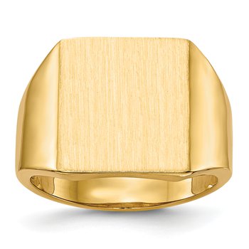 14k 13.5x15.0mm Open Back Mens Signet Ring