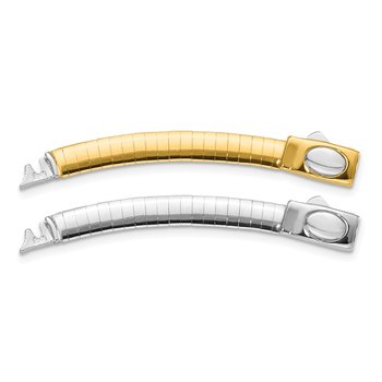 14k Two-tone 5mm White and Yellow Domed Omega 2 inch Extender for Reversible Necklace