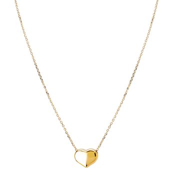Italian 14kt Puffed Heart Necklace