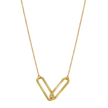 14kt Double Paperclip Necklace