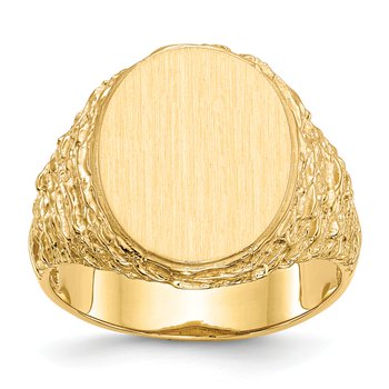 14k 14.0x17.0mm Open Back Mens Signet Ring