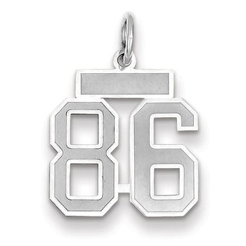 14kw Small Satin Number 86 Charm