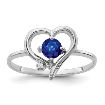 14k White Gold 4mm Sapphire AA Diamond ring