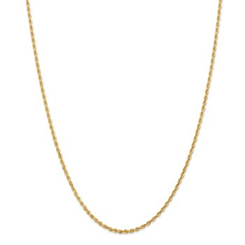 14K 10 Inch 2.25mm Diamond-cut Quadruple Rope Lobster Clasp Anklet