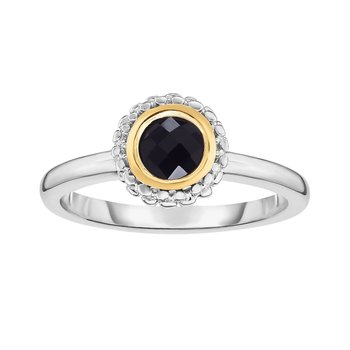 18K & Sterling Silver Yellow & Rhodium Polished Ring