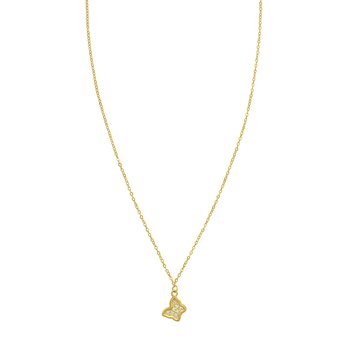 14K Petite Diamond Butterfly Necklace