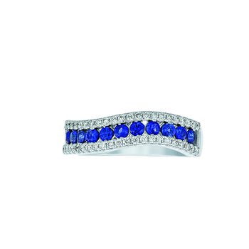 Majestic Gems™ 14K White Gold Slightly Curved Color Channel Set with Bead Set Rails 1.00 Ctw