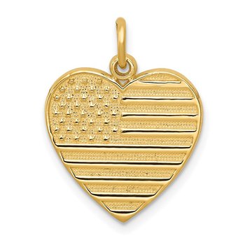 14k Flag Heart Charm