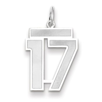 14kw Medium Satin Number 17 Charm
