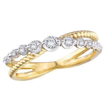 Two-Toned Lab Grown Diamond Ladies Fashion Ring
