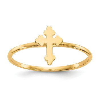 14k Polished Cross Ring