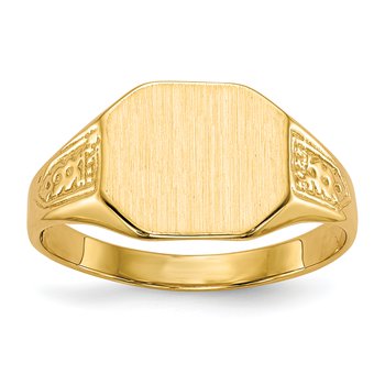 14k 11.0x9.0mm Closed Back Signet Ring