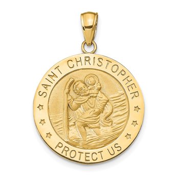 14k Saint Christopher Medal Pendant