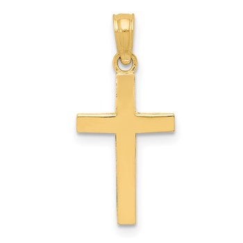 14k Beveled Cross Charm