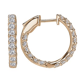 Ladies Fashion Diamond Hoop Earrings