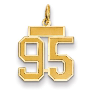14k Small Satin Number 95 Charm