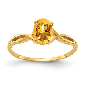 14k 7x5mm Oval Citrine ring