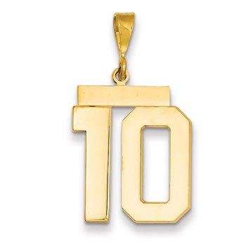 14k Large Polished Number 10 Charm