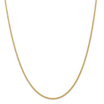 14K 10 inch 2mm Semi-Solid Wheat with Lobster Clasp Anklet