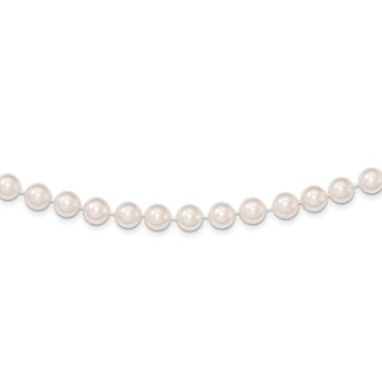 14k 7-8mm White Round Akoya Saltwater Cultured Pearl 16 inch Necklace