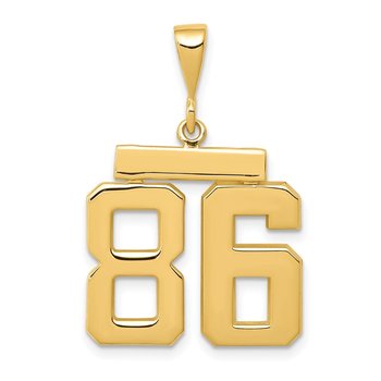 14k Medium Polished Number 86 Charm
