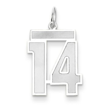 14kw Medium Satin Number 14 Charm