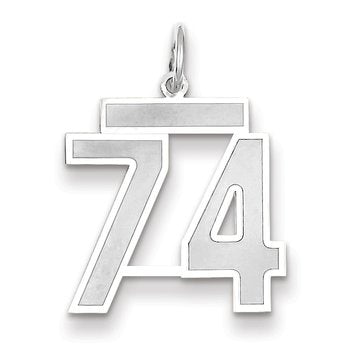 14kw Medium Satin Number 74 Charm